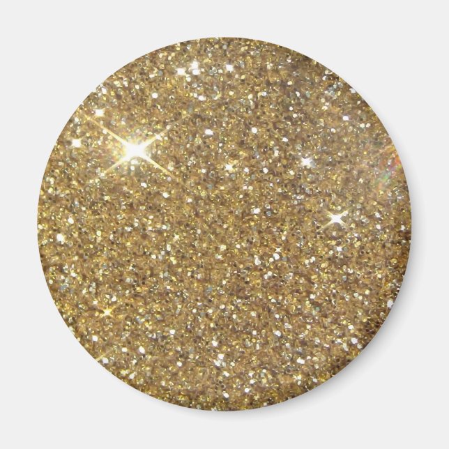 Luxury Guld Glitter - Tryckt bild Magnet (Framsidan)
