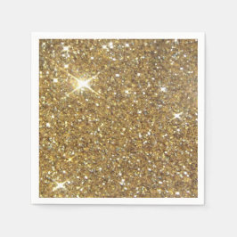 Luxury Guld Glitter - Tryckt bild Pappersservett