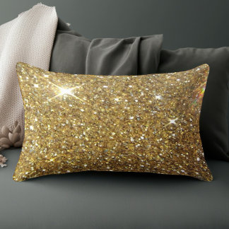 Luxury Guld Glitter - Tryckt bild Prydnadskudde