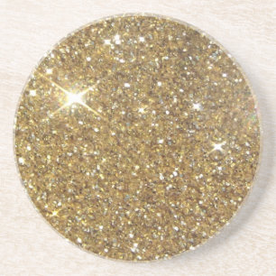 Luxury Guld Glitter - Tryckt bild Underlägg