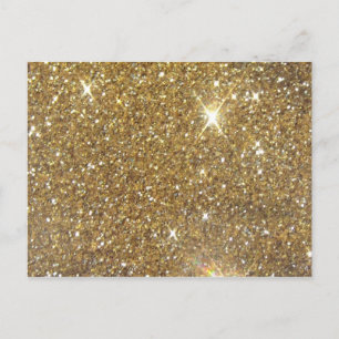 Luxury Guld Glitter - Tryckt bild Vykort