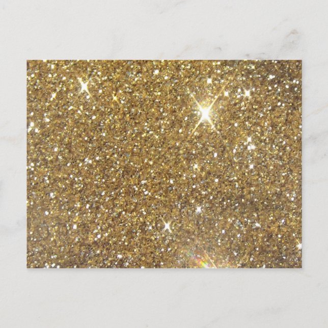 Luxury Guld Glitter - Tryckt bild Vykort (Framsida)