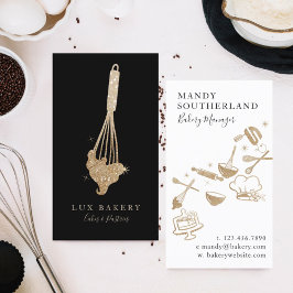 Luxury Guld Gnistra Bakers Golden Whisk Visitkort