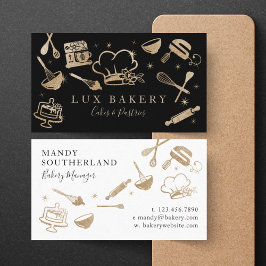 Luxury Guld Gnistra Baking Cooking Utensil Bakery Visitkort