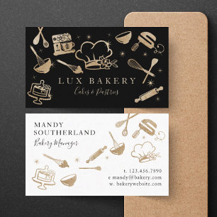 Luxury Guld Gnistra Baking Cooking Utensil Bakery Visitkort