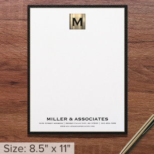 Luxury Guld Initial Business Letterhead Brevhuvud