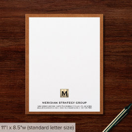 Luxury Guld Initial Business Letterhead Brevhuvud