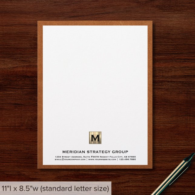 Luxury Guld Initial Business Letterhead Brevhuvud (Skapare uppladdad)