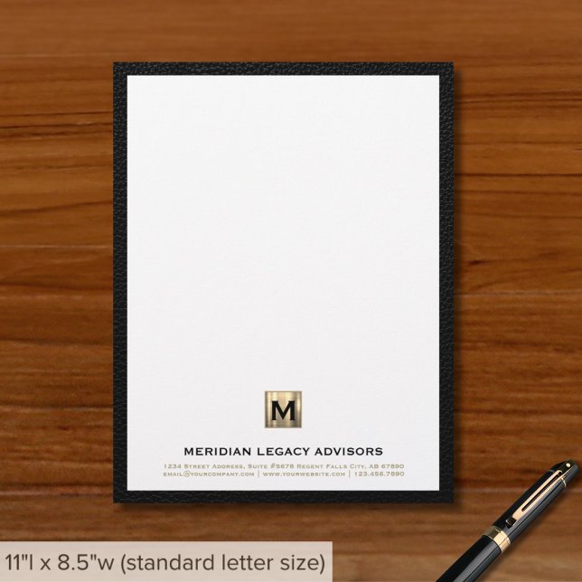 Luxury Guld Initial Letterhead for Business Brevhuvud (Skapare uppladdad)