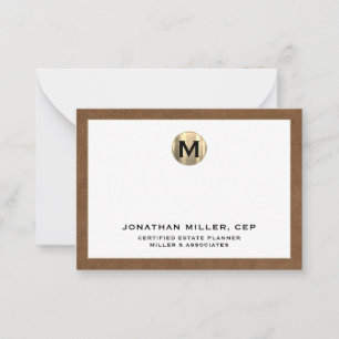 Luxury Guld Initial Logotyp Anteckningskort