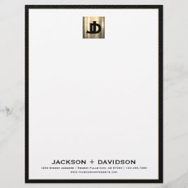 Luxury Guld Initialer Business Letterhead Brevhuvud