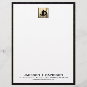 Luxury Guld Initialer Business Letterhead Brevhuvud