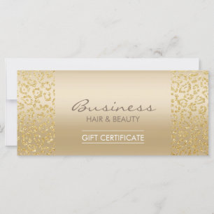 Luxury Guld Leopard Print Salon Gift-certifikat