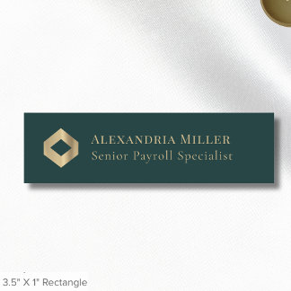 Luxury Guld Logotyp Namnbricka