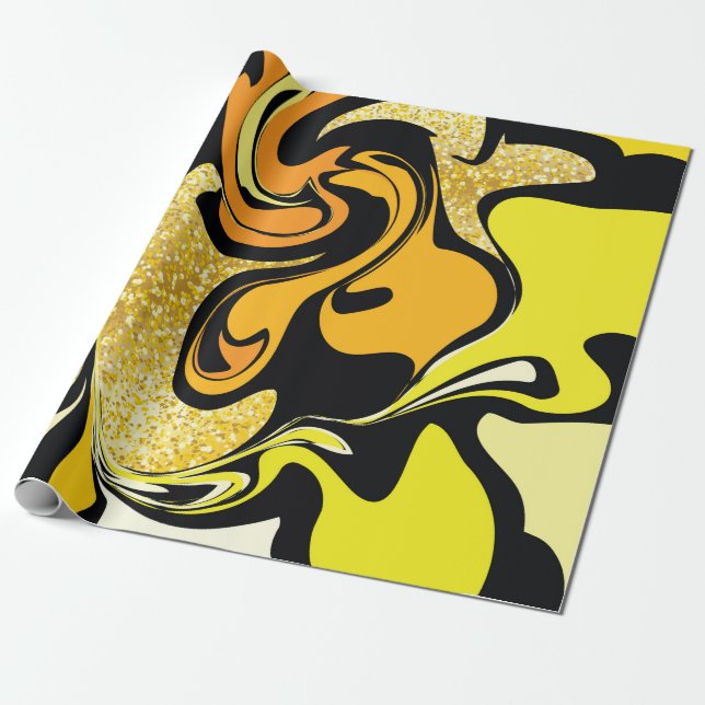 Luxury guld marble struktur presentpapper (Utrullad)