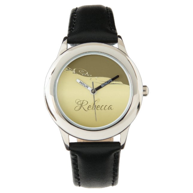 Luxury guld metall-dekorativ för militärt guld armbandsur (Framsida)