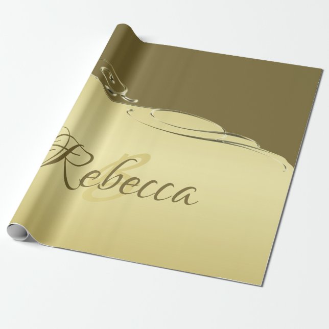 Luxury guld metall-dekorativ för militärt guld presentpapper (Utrullad)