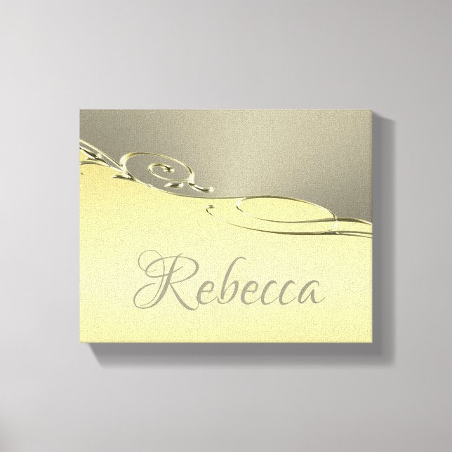 Luxury guld metall-dekorativ på guld och silver canvastryck (Framsida)