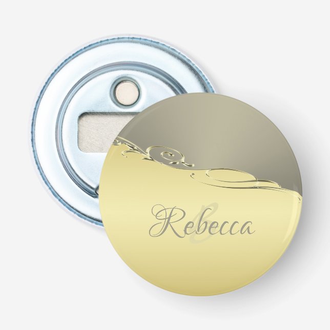 Luxury guld metall-dekorativ på guld och silver flasköppnare (Framsidan)