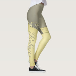Luxury guld metall-dekorativ på guld och silver leggings