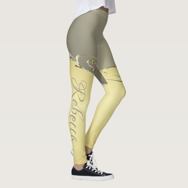 Luxury guld metall-dekorativ på guld och silver leggings (Höger)