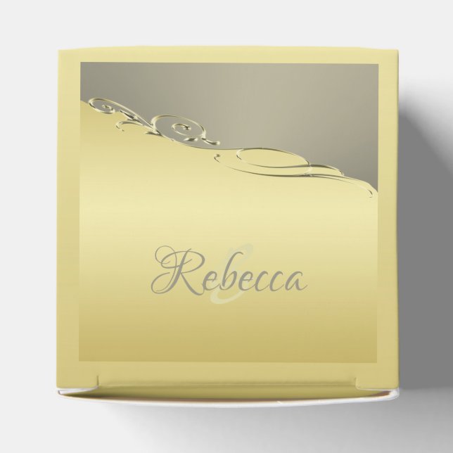 Luxury guld metall-dekorativ på guld och silver presentaskar (Överdel)