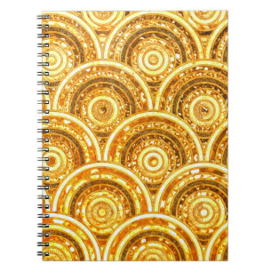 Luxury Guld Metall Foil Glitter Dots Circles Anteckningsbok Med Spiral