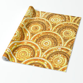 Luxury Guld Metall Foil Glitter Dots Circles Presentpapper