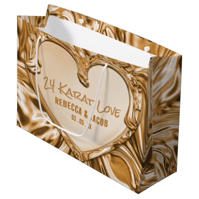 Luxury Guld Metall Heart (Framsidan Vinklad)