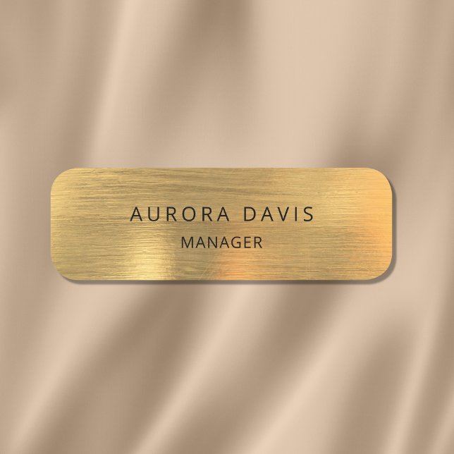Luxury Guld Metallic Modern Business Namnbricka (Skapare uppladdad)