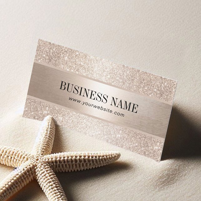 Luxury Guld Modern Gnistra Glitter Salon & SPA Visitkort (Skapare uppladdad)