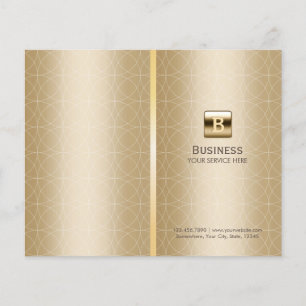 Luxury Guld Monogram Elegant Bi-Fold Brochure