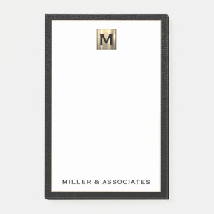 Luxury Guld Monogram Initial Logotyp Post-it Block
