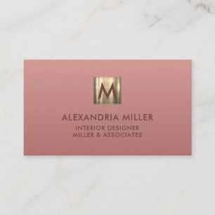 Luxury Guld Monogram Ro Rosa Visitkort