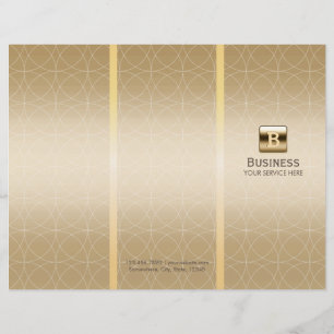 Luxury Guld Monogram Tri-Fold Modern Brochures