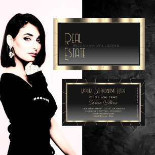 Luxury Guld Mörk Gradient Modern Luxe Glam Visitkort