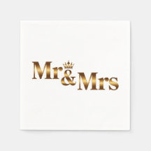 Luxury Guld Mr & Mrs Bröllop Sign | Elegantens Möh