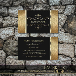 Luxury Guld och Black Golden Glitter Ornamental Visitkort