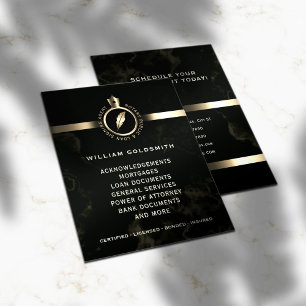 Luxury guld och Black marble notary Flygblad