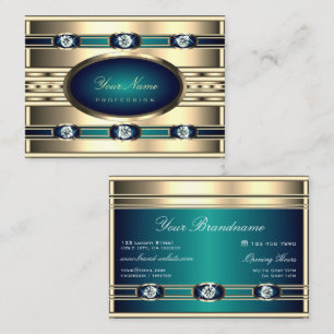 Luxury Guld och Blue Färg med Faux Rhinestones Visitkort