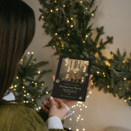 Luxury Guld och julBlack Inbjudningar