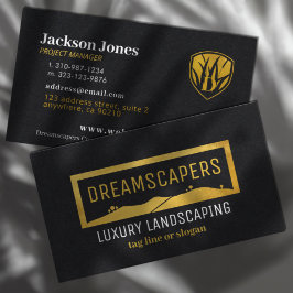 Luxury Guld om Affärskorten Black Landscaping Visitkort