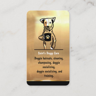 Luxury Guld Pet Sitter Dog Walker Groomer Visitkort