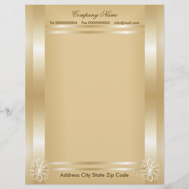 Luxury Guld Ram Letterhead Brevhuvud (Framsida)