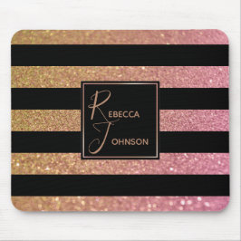 Luxury Guld Rosa Glitter Rand - Mousepad Musmatta