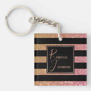Luxury Guld Rosa Glitter Rand - Nyckelkedja
