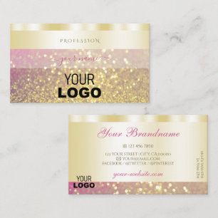 Luxury Guld Rosa Lila Sparkling Glitter Add Logoty Visitkort