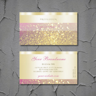 Luxury Guld Rosa Lila Sparkling Glitter Snyggt Visitkort