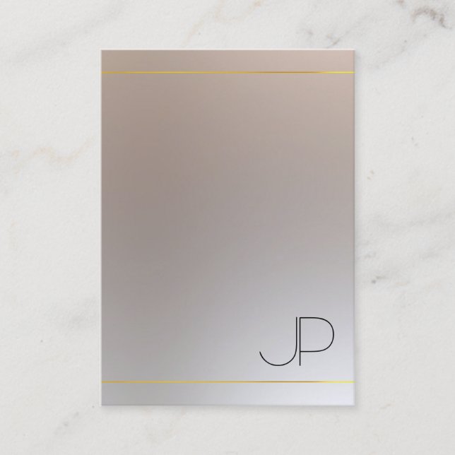 Luxury Guld Silver Se Monogrammed Modern Elegant Visitkort (Framsida)