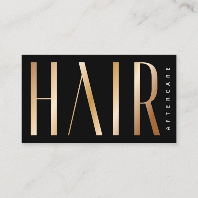 Luxury Guld Simple Hair Extensions After Care Card Visitkort (Framsida)